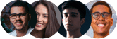 Retratos de alunos da comunidade do Violão do Zero