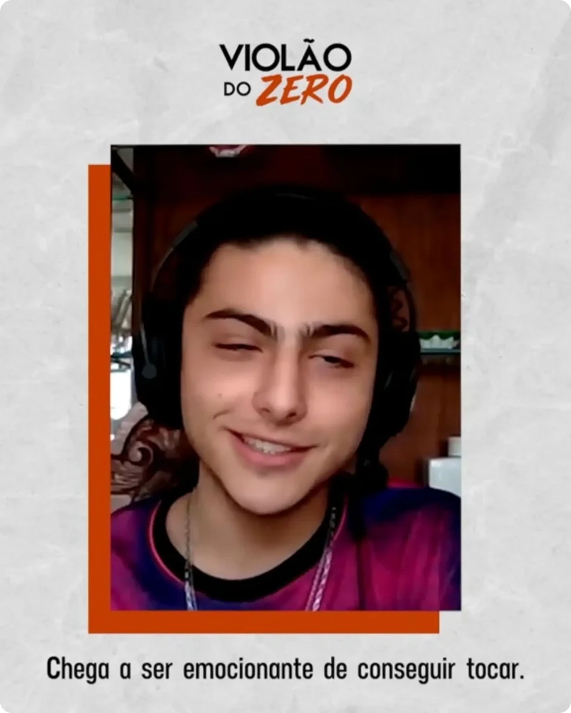 Print de mensagem de aluno elogiando o curso