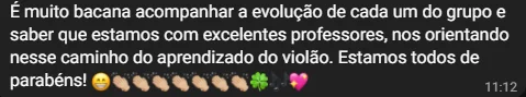 Depoimento de aluno