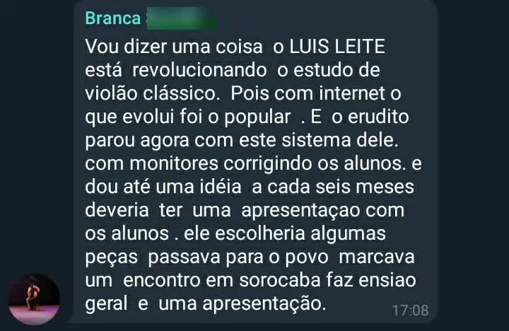 Depoimento de aluno