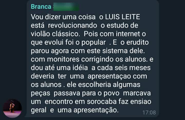 Depoimento de aluno