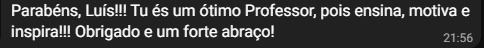 Depoimento de aluno