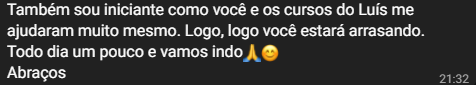 Depoimento de aluno