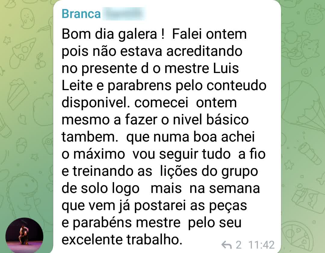 Depoimento de aluno