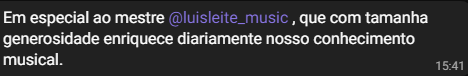 Depoimento de aluno