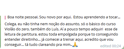 Depoimento de aluno