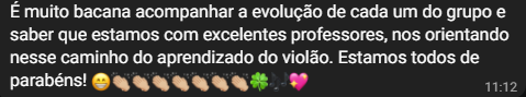 Depoimento de aluno