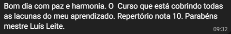 Depoimento de aluno