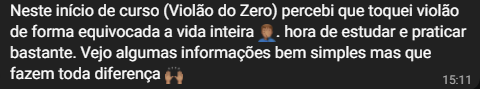 Depoimento de aluno